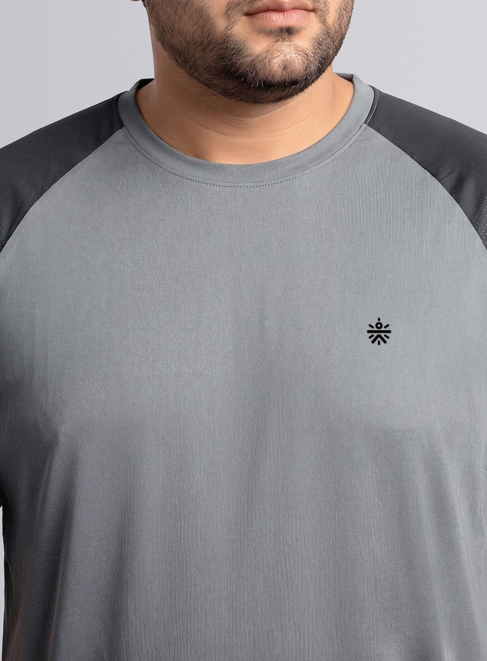 Men's Grey Power Pop Training Plus Size T-Shirt