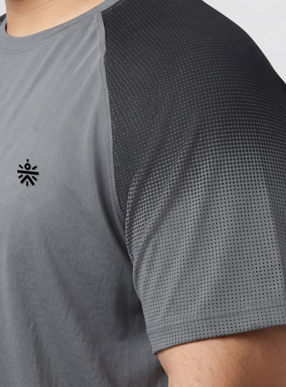 Men's Grey Power Pop Training Plus Size T-Shirt