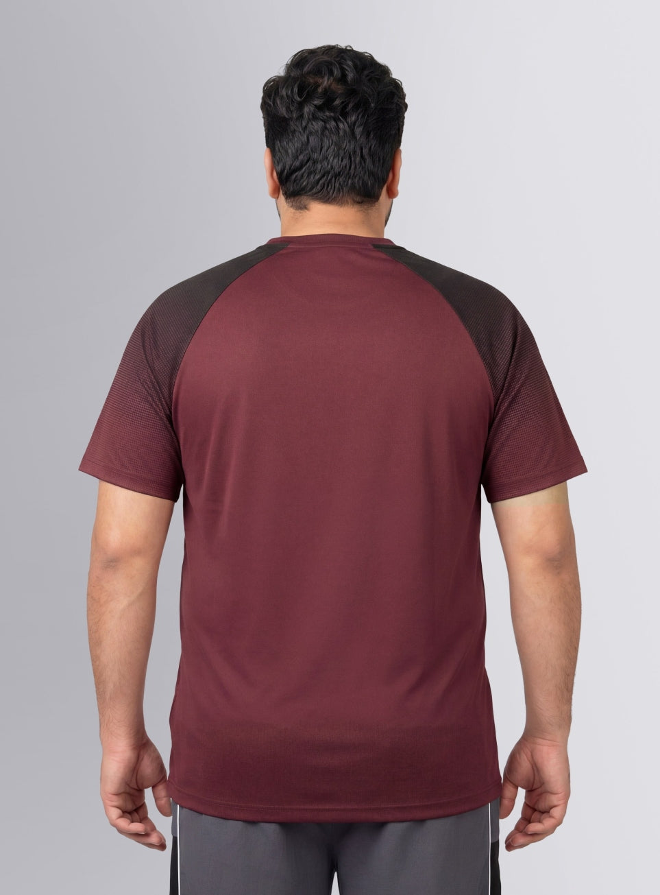 Men's Maroon Power Pop Training Plus Size T-shirt