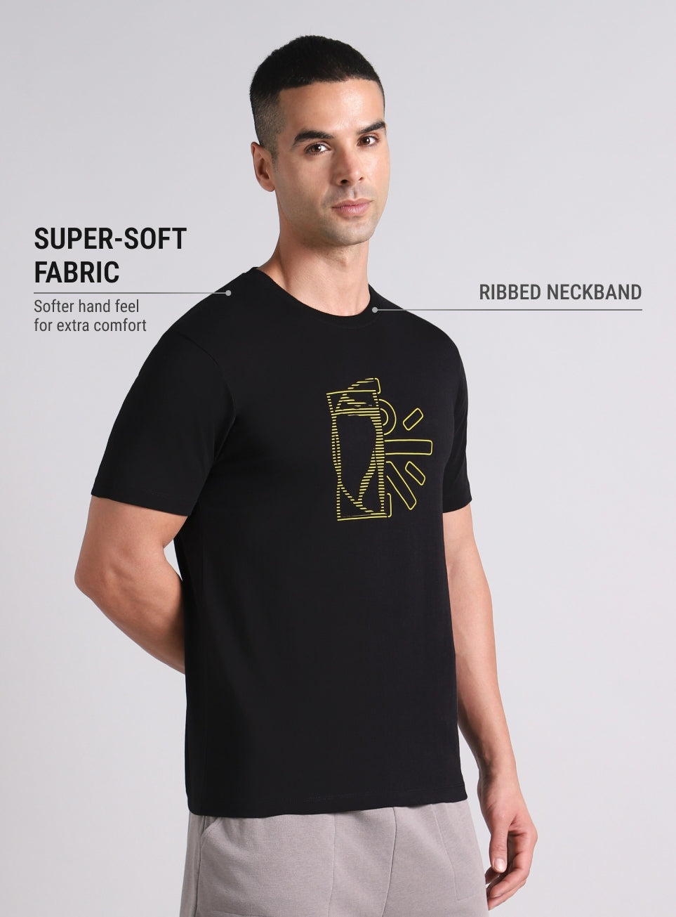 Men's Black V-Man Cult Graphic T-shirt