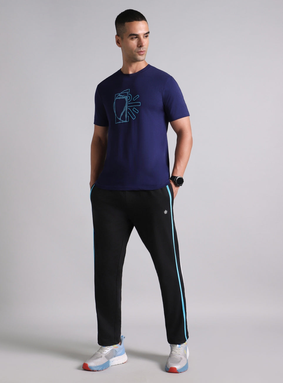 Men's Blue V-Man Cult Graphic T-shirt