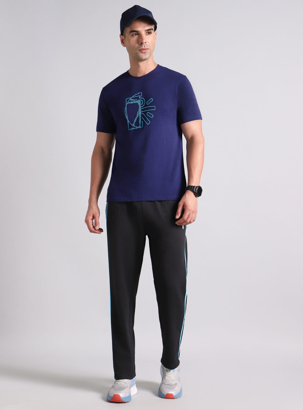 Men's Blue V-Man Cult Graphic T-shirt