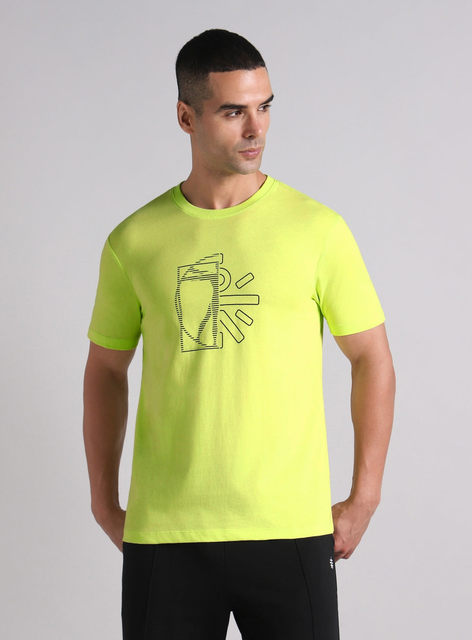 Men's Lime V-Man Cult Graphic T-shirt