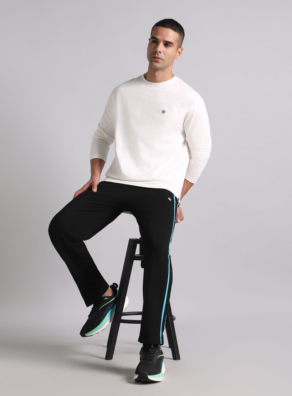 Men's Black Contrast playday Trackpant