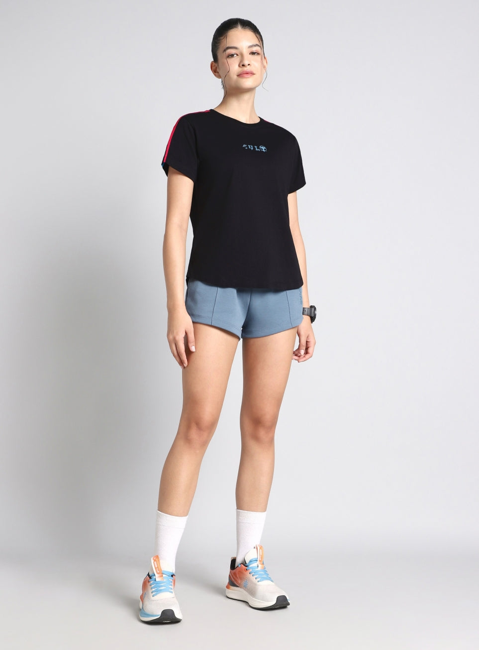 Women's Black Sporty T-shirt