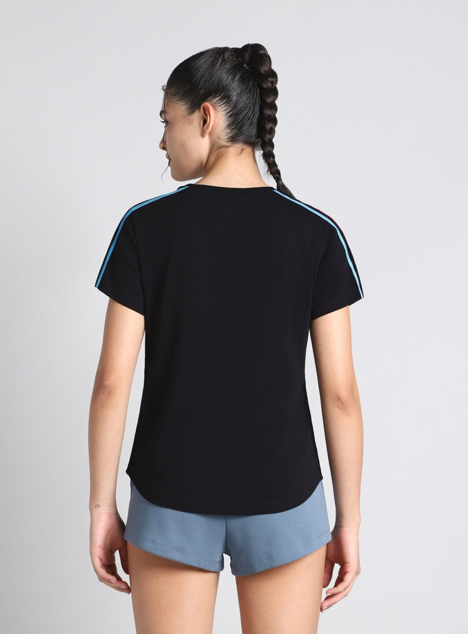 Women's Black Sporty T-shirt