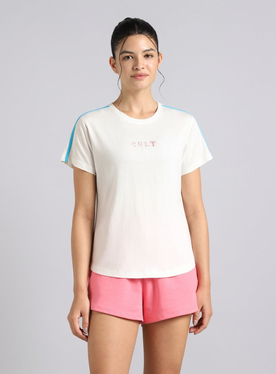 Women's White Sporty T-shirt