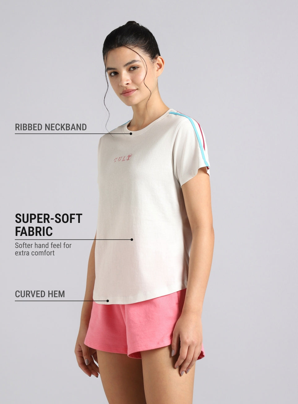 Women's White Sporty T-shirt