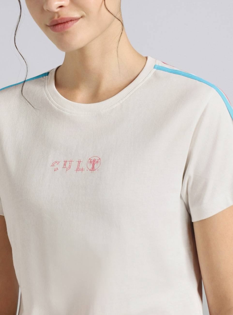 Women's White Sporty T-shirt