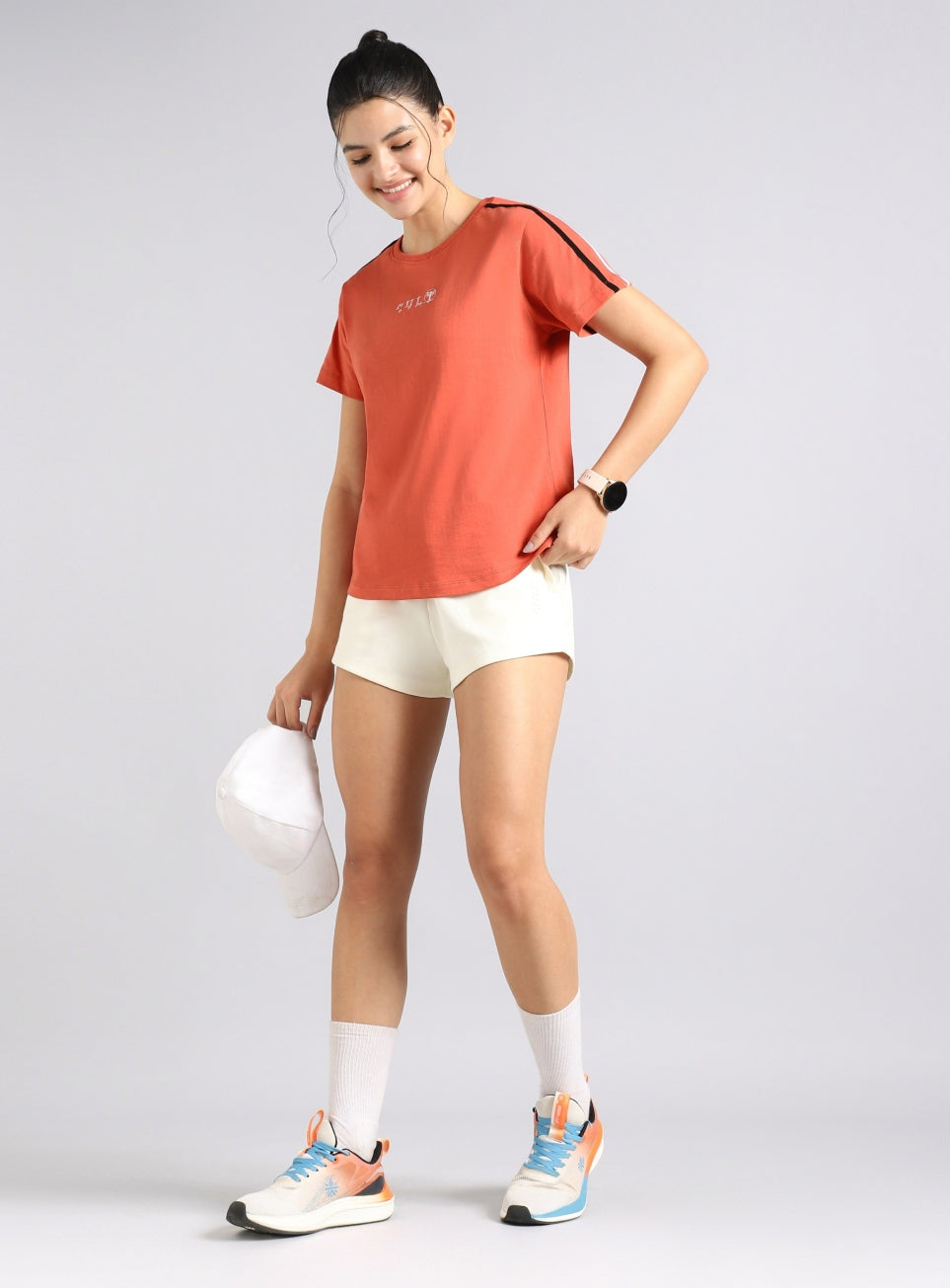 Women's Orange Sporty T-shirt