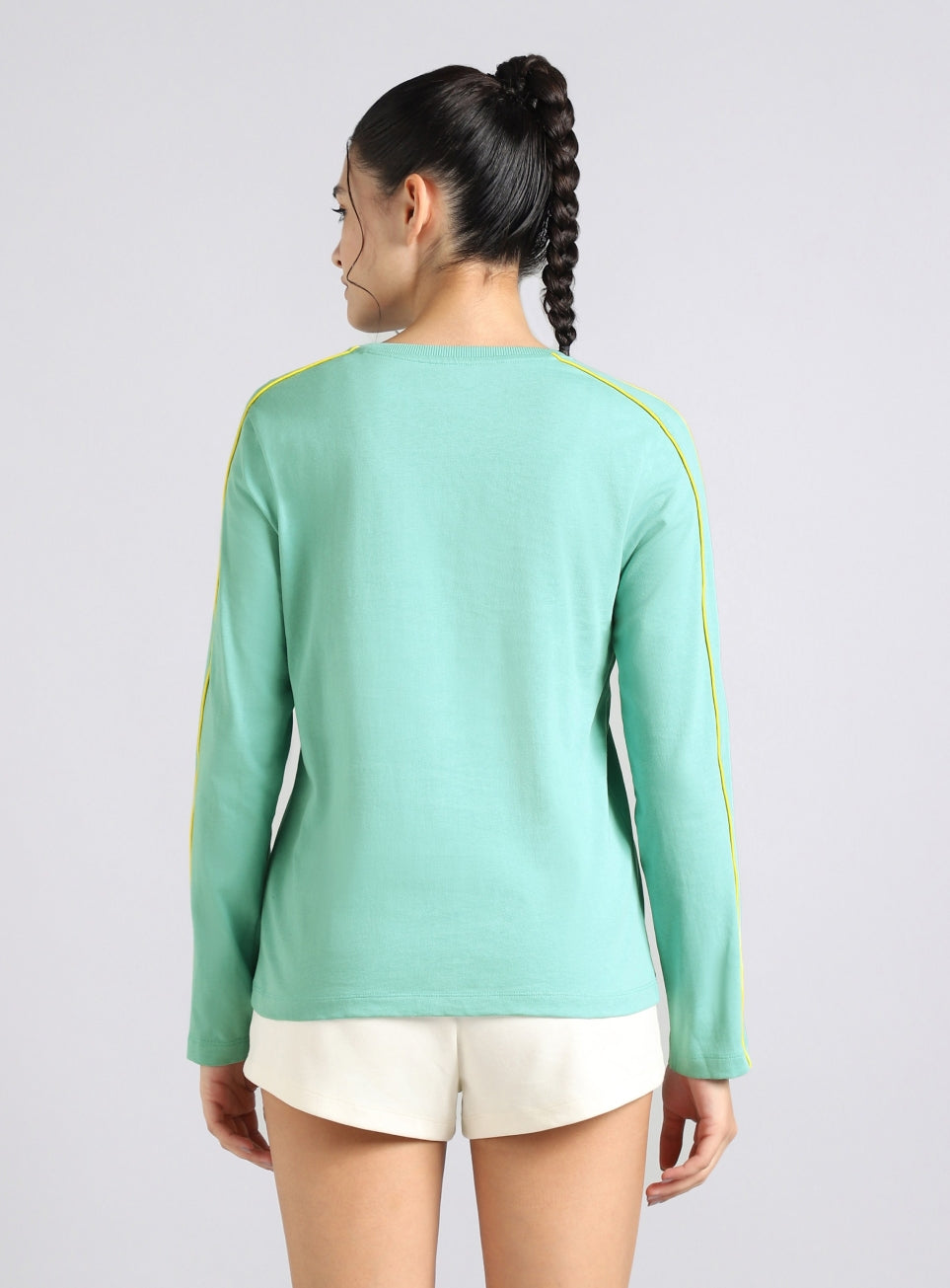 Women's Green Logo Mania Full Sleeve T-shirt