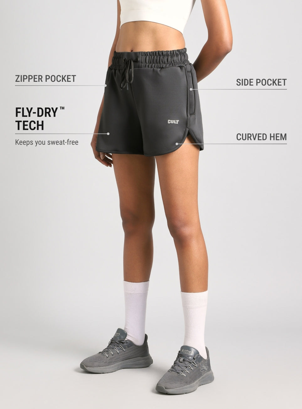 Women's Grey Combat Pro Training Shorts