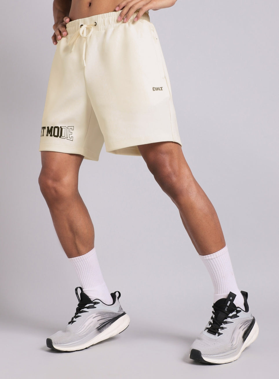 Men's White Fight Mode Boxing Shorts