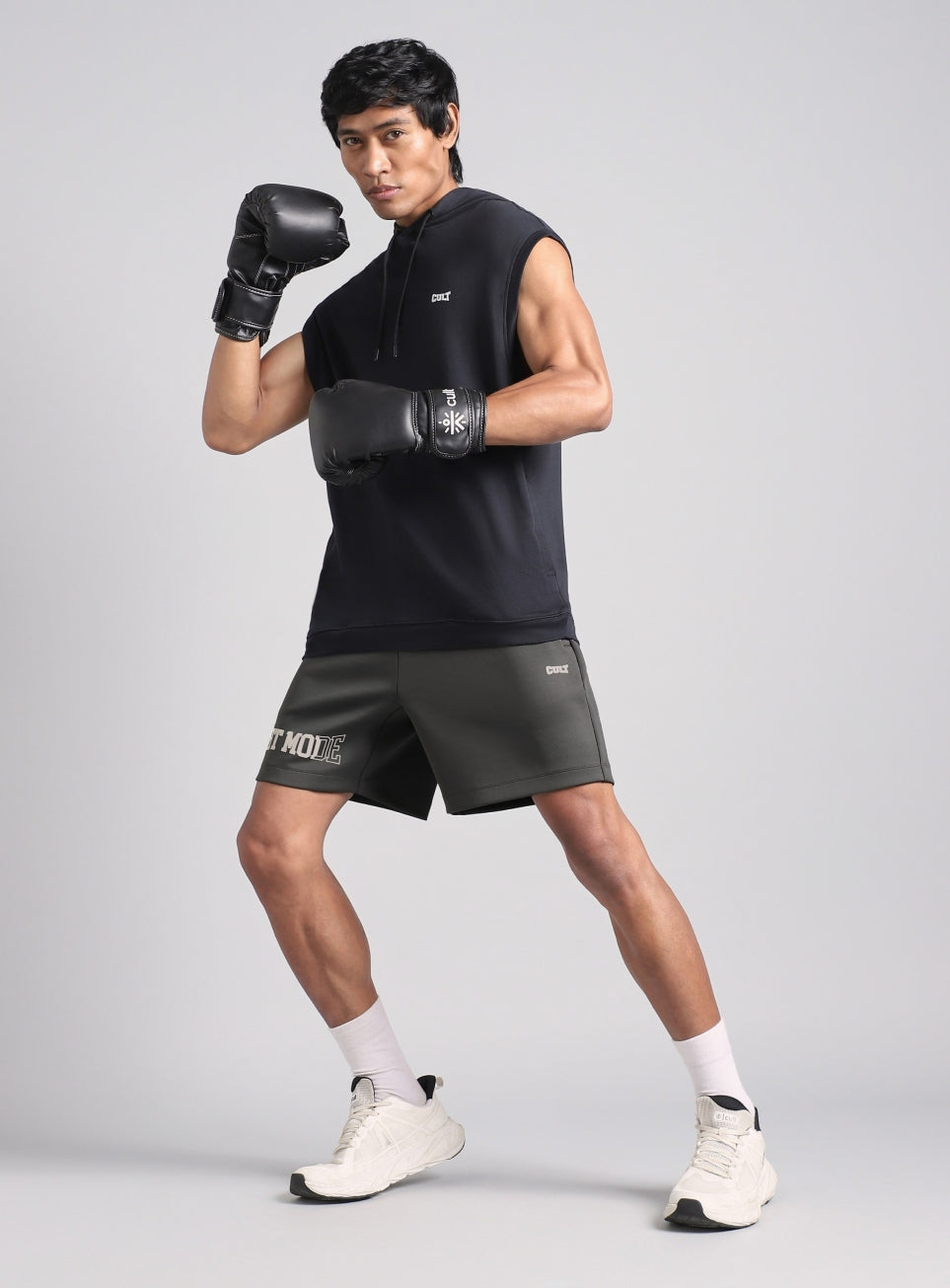 Men's Dark Grey Fight Mode Boxing Shorts