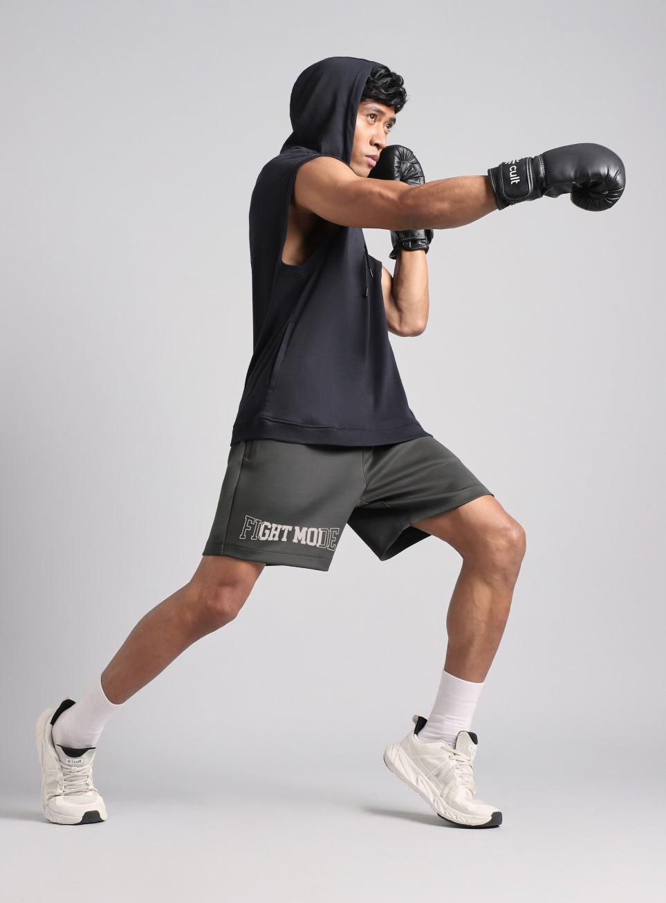 Men's Dark Grey Fight Mode Boxing Shorts