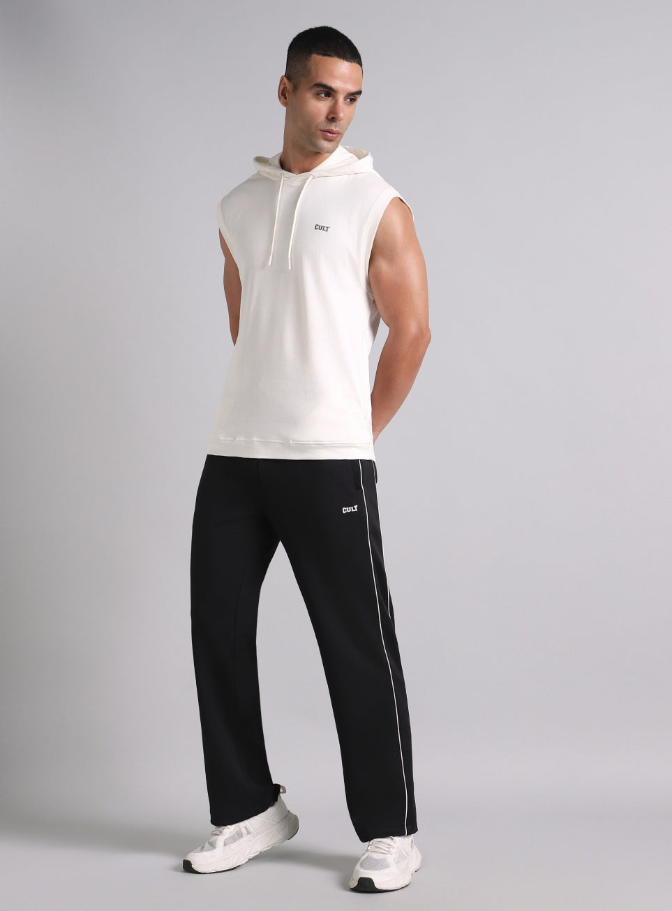 Men's True Black Combat Straight Fit Trackpants