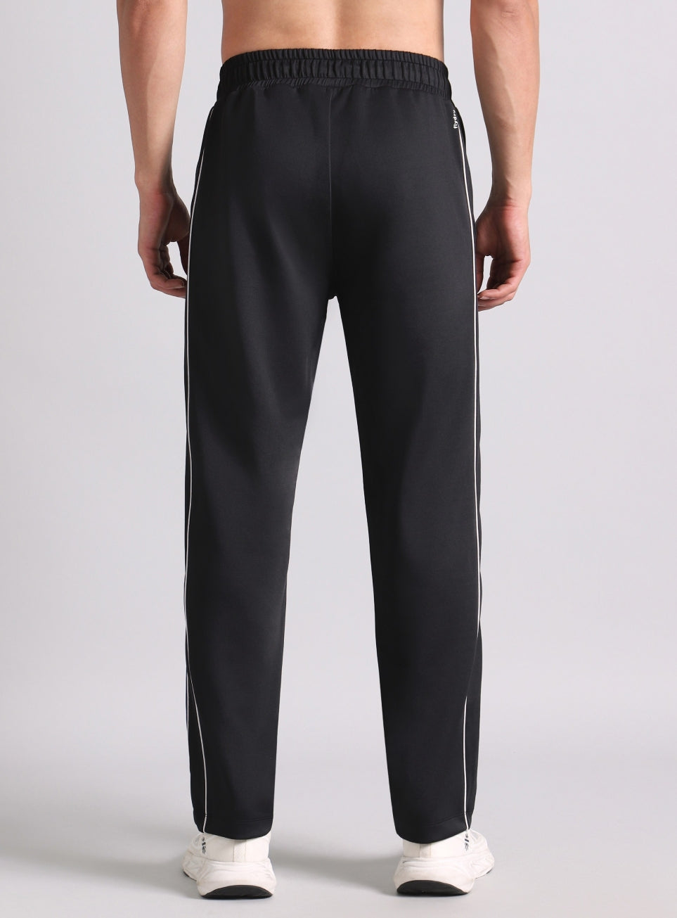 Men's True Black Combat Straight Fit Trackpants