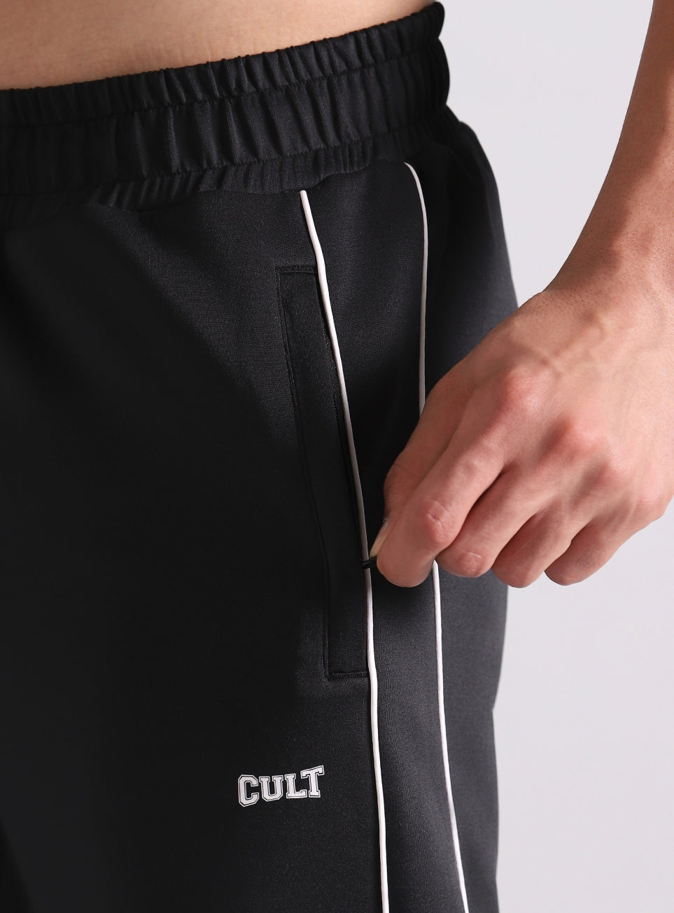 Men's True Black Combat Straight Fit Trackpants