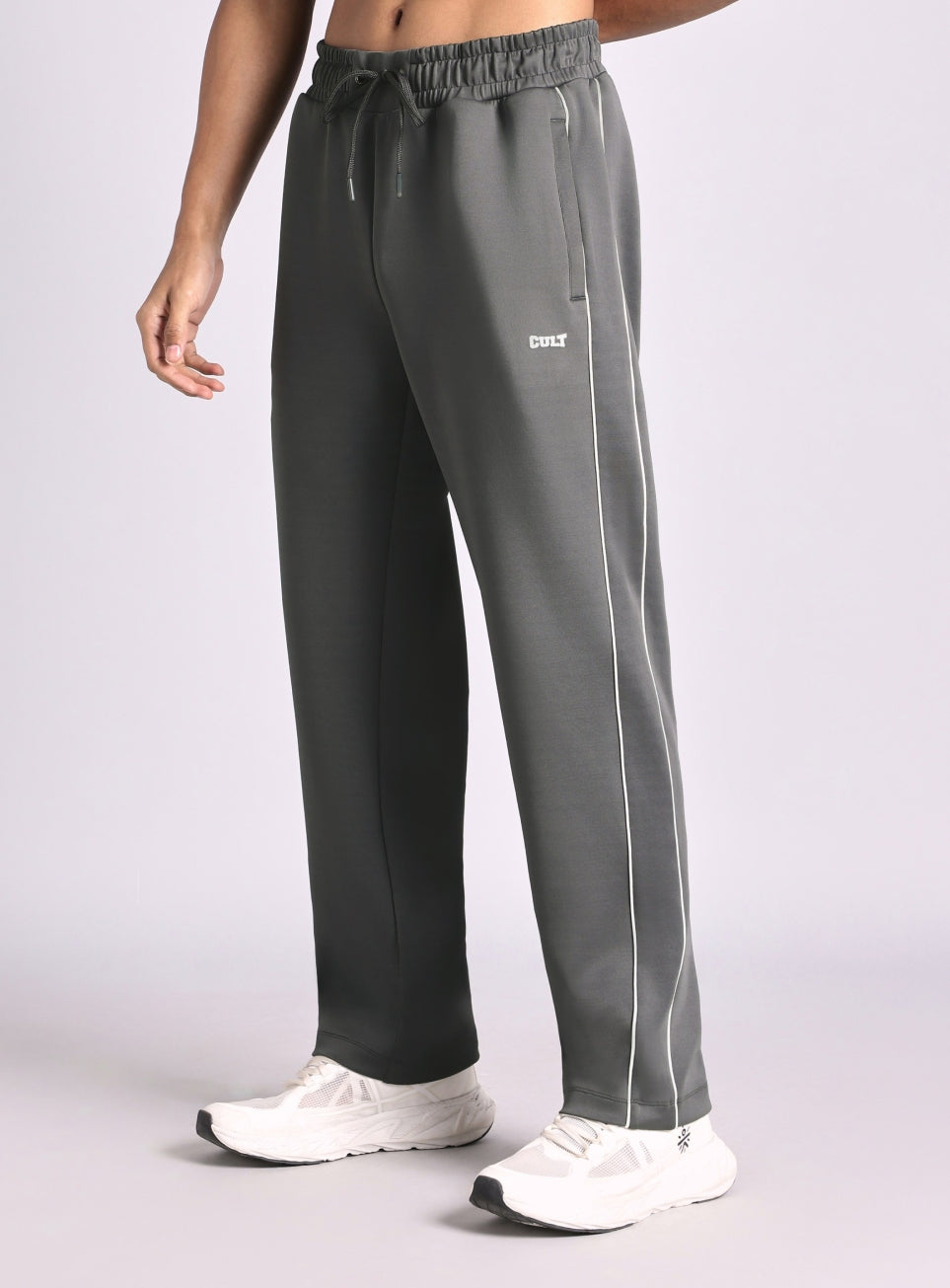 Men's True Dark Grey Combat Straight Fit Trackpants