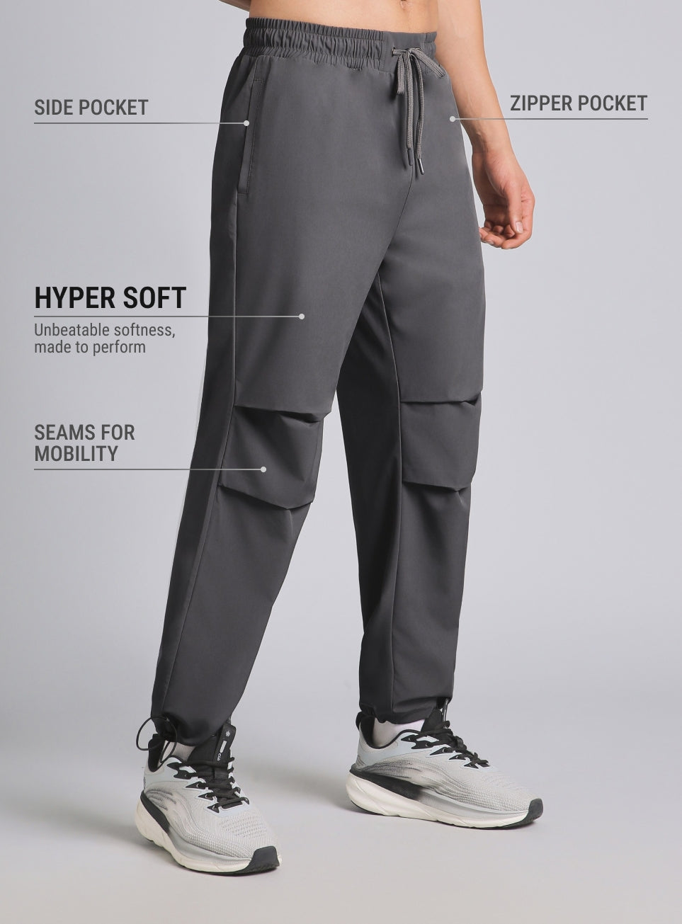 Men's True Dark Grey Training Combat Trackpants