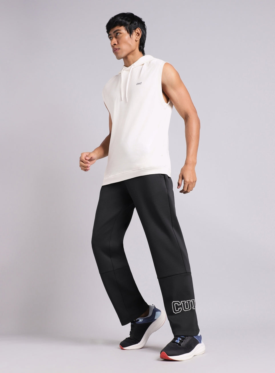 Men's Black Cult Fight Club Straight Fit Trackpants