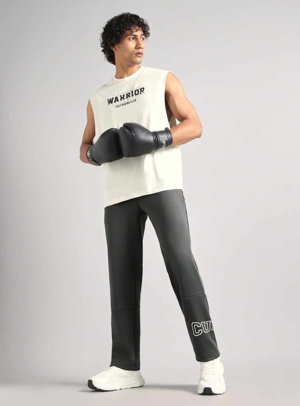 Men's Dark Grey Cult Fight Club Straight Fit Trackpants