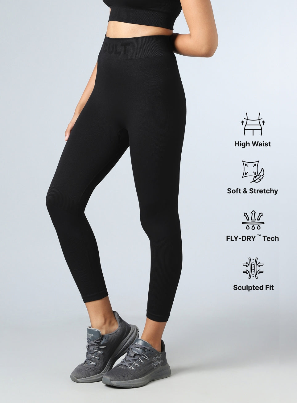 Women's Black Sculpt Fit Seamless Tights