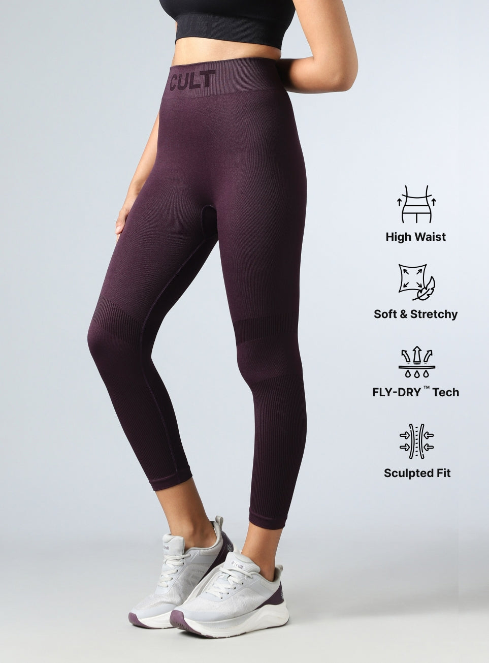 Women's Purple Sculpt Fit Seamless Tights