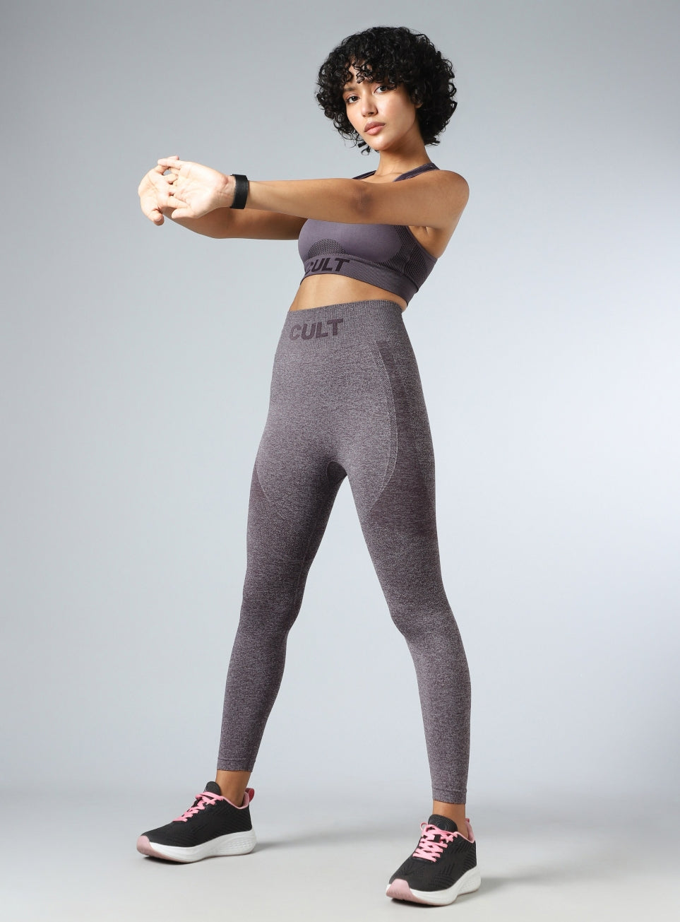 Women's Grey Contour Fit Seamless Tights