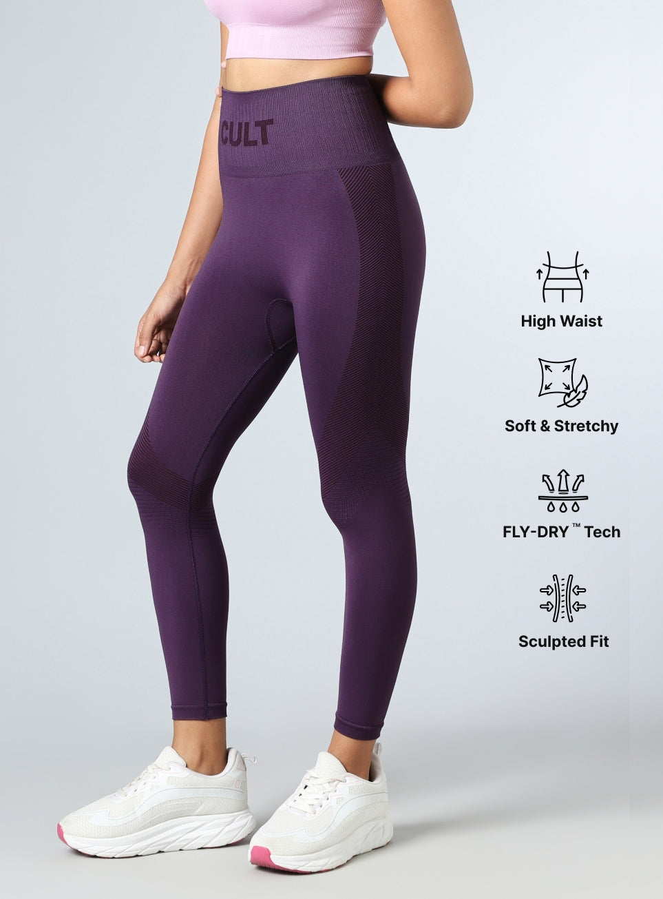 Women's Purple Sculpt Seamless Tights