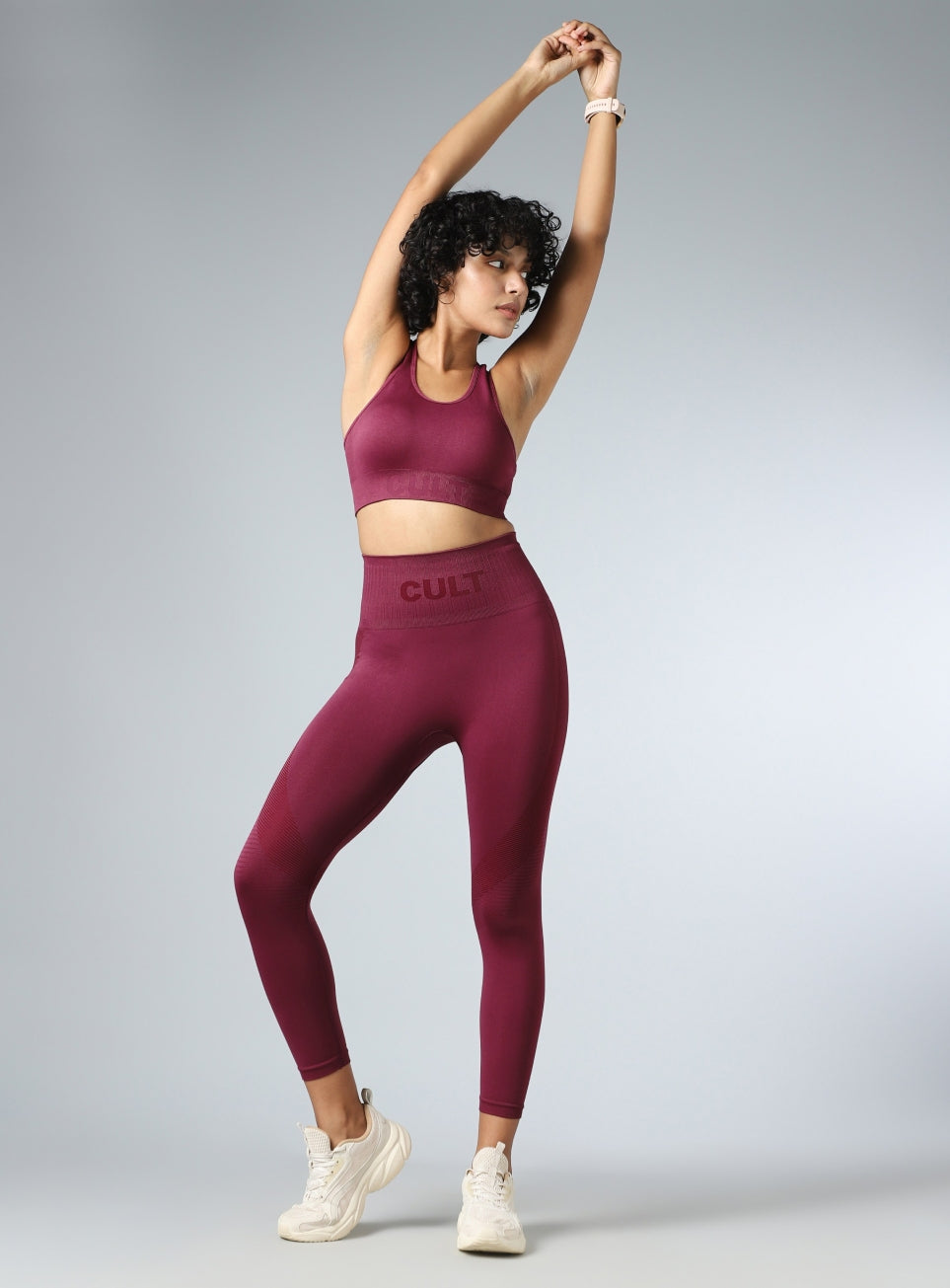 Women's Maroon Sculpt Seamless Tights