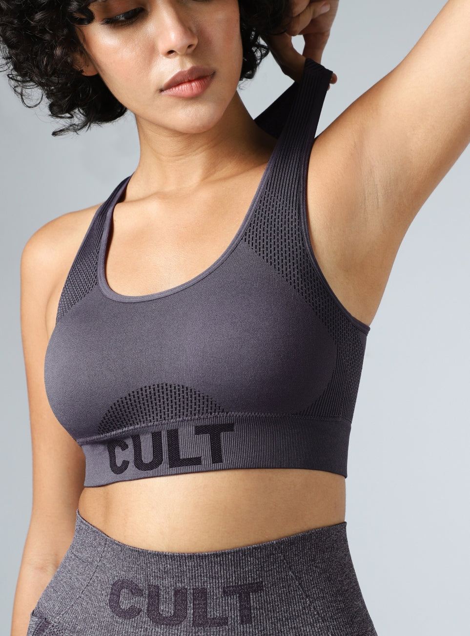 Women's Grey Momentum Medium Support Seamless Bra