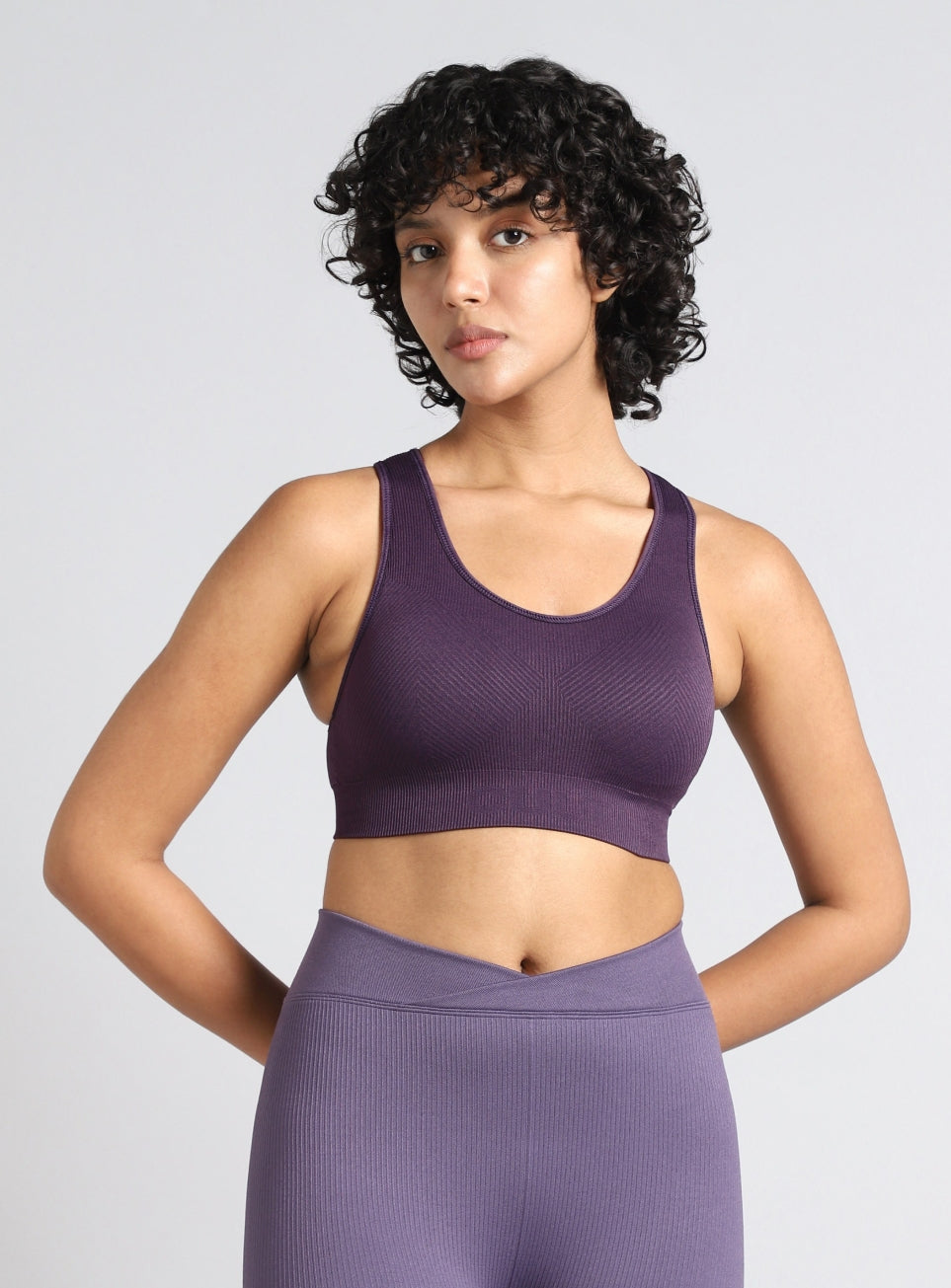 Women's Purple Medium Support Seamless Reversible Bra