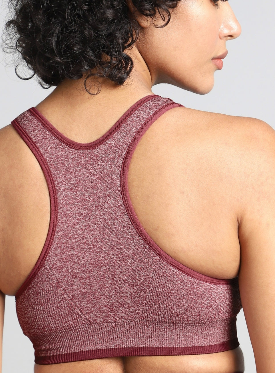 Women's Maroon Medium Support Seamless Reversible Bra