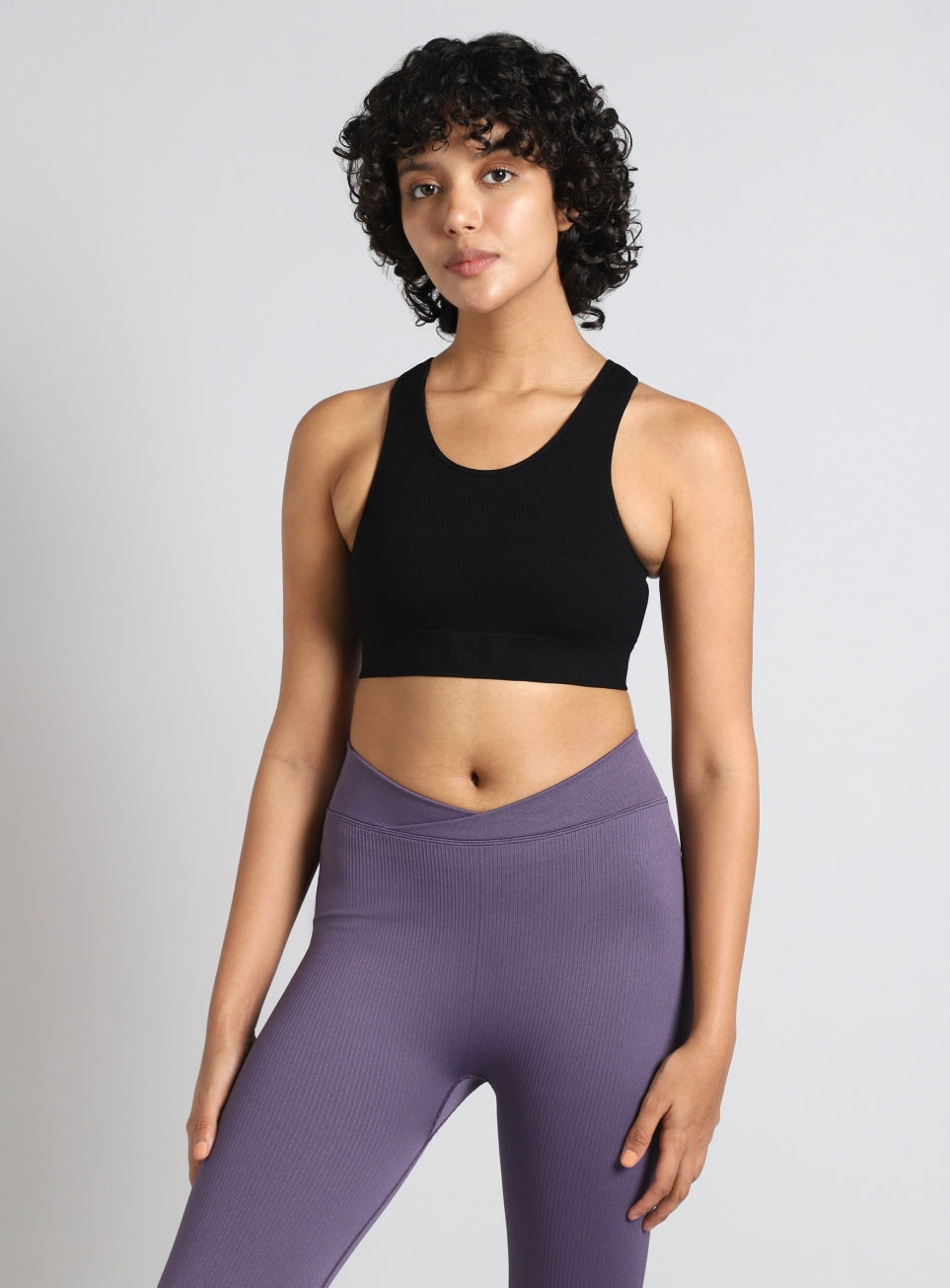 Women's Black Medium Support Seamless Self Design Bra