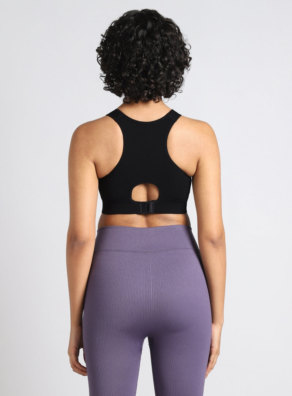 Women's Black Medium Support Seamless Self Design Bra