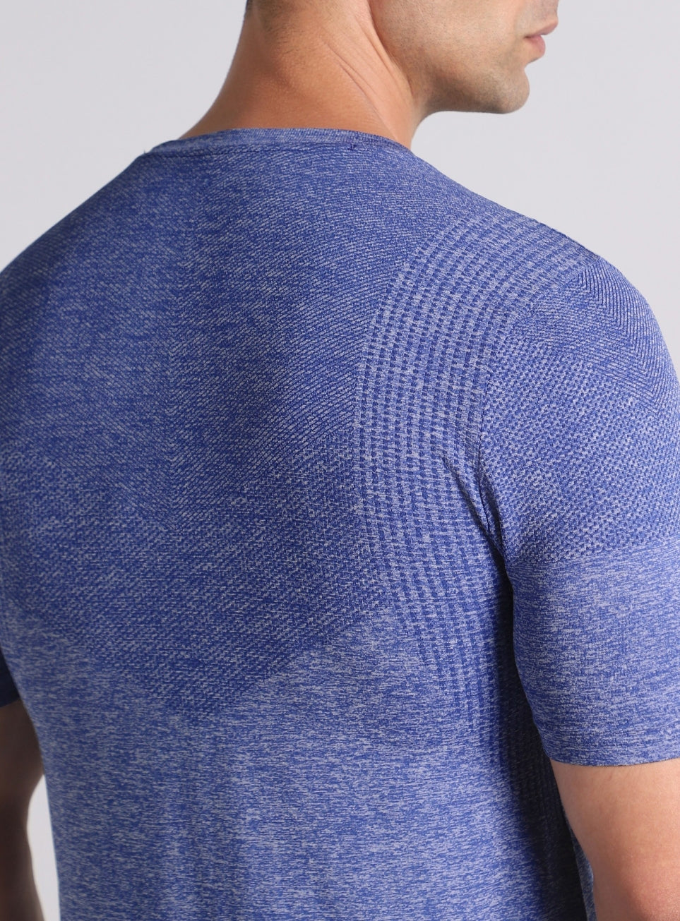 Men's Blue Training Essential Slim Fit Seamless T-shirt