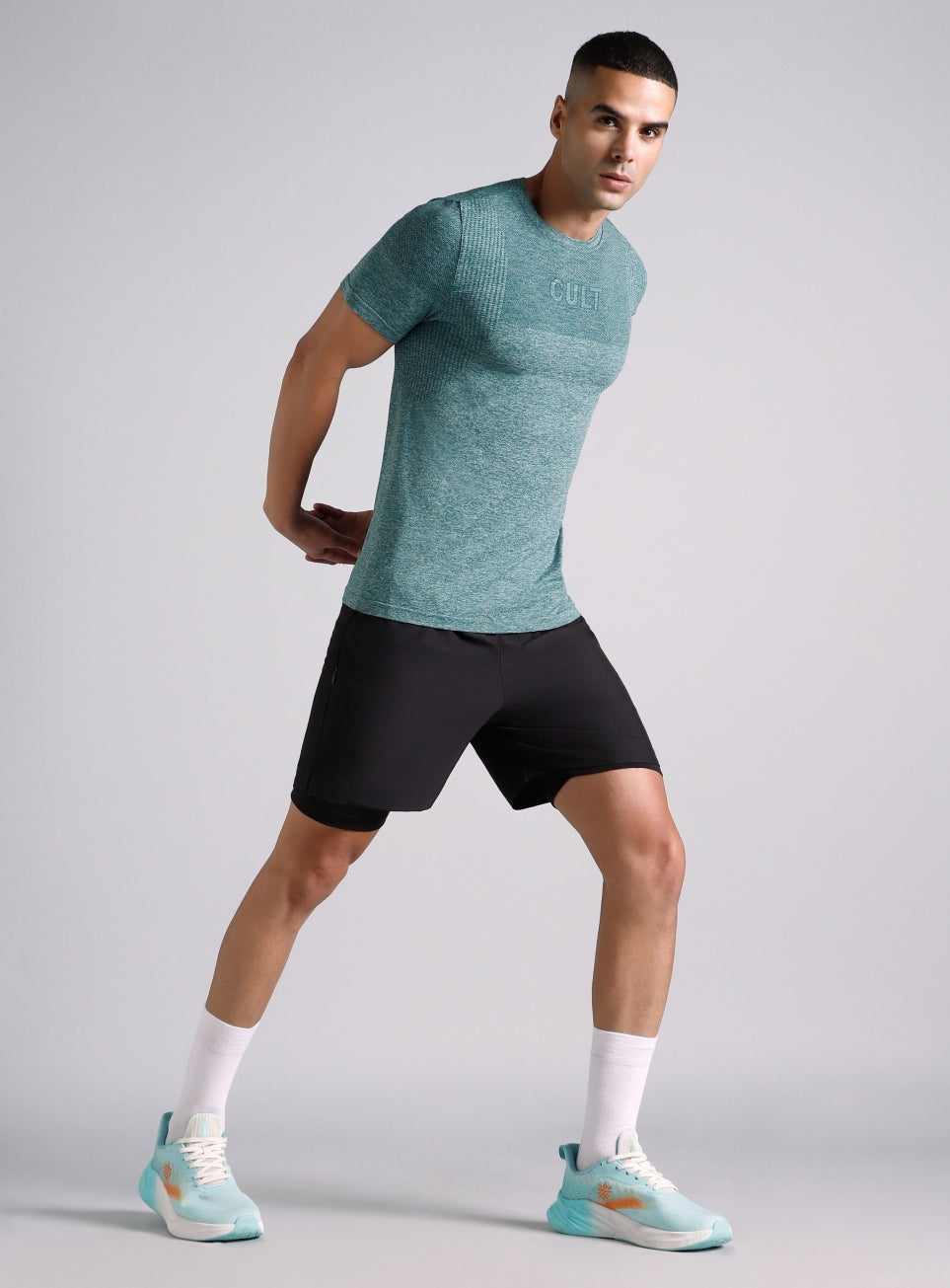 Men's Teal Contour Seamless T-shirt