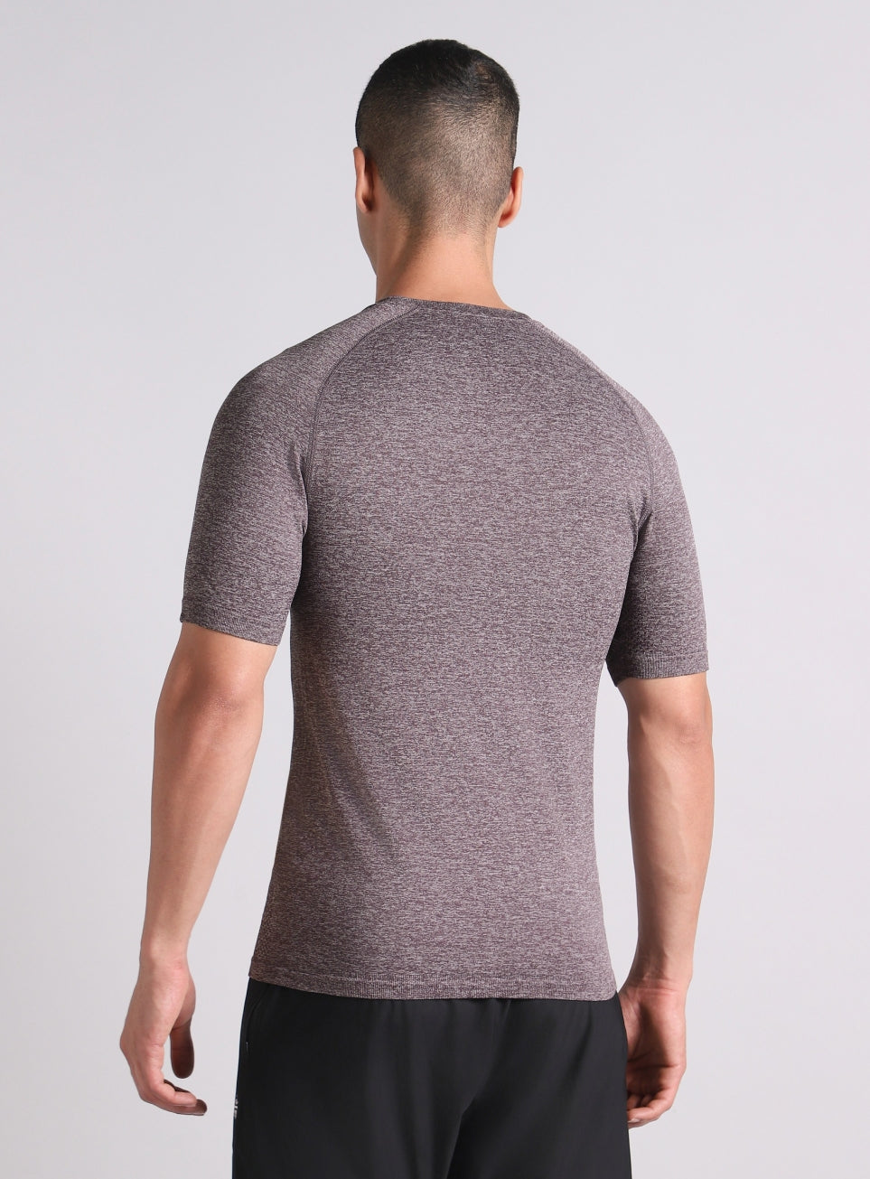 Men's Grey All format Training Slim Fit Seamless T-shirt