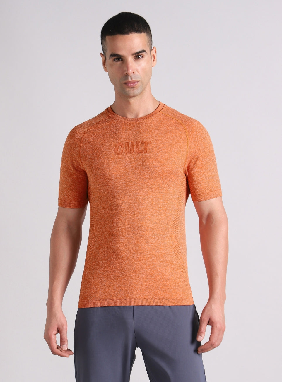 Men's Rust All Format Training Slim Fit Seamless T-shirt