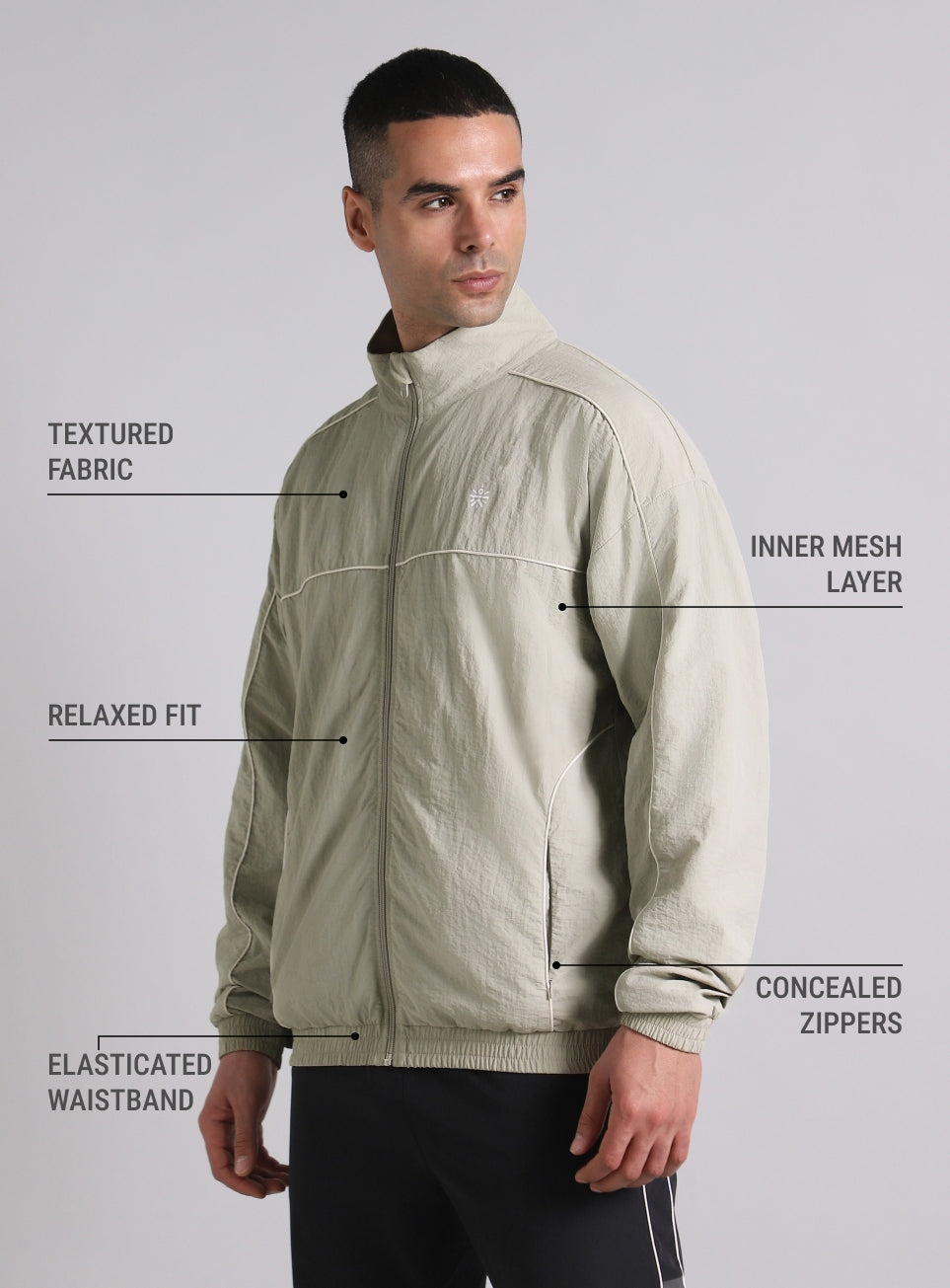 Men's Grey Power Up Layering Train Jacket