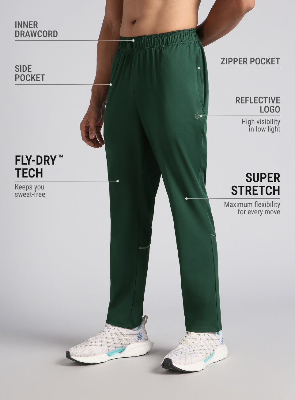 Men's Dark Green Dark Series Running Trackpants