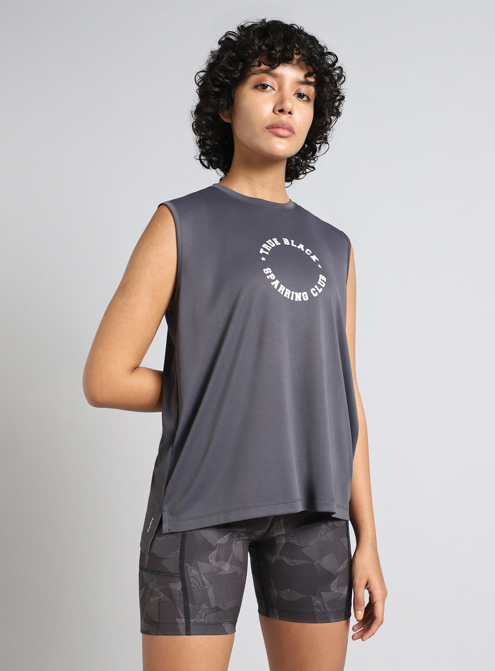 Women's Grey Combat Training Muscle Tank