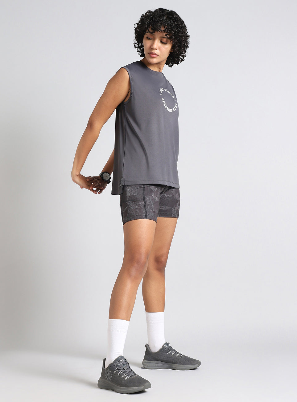 Women's Grey Combat Training Muscle Tank