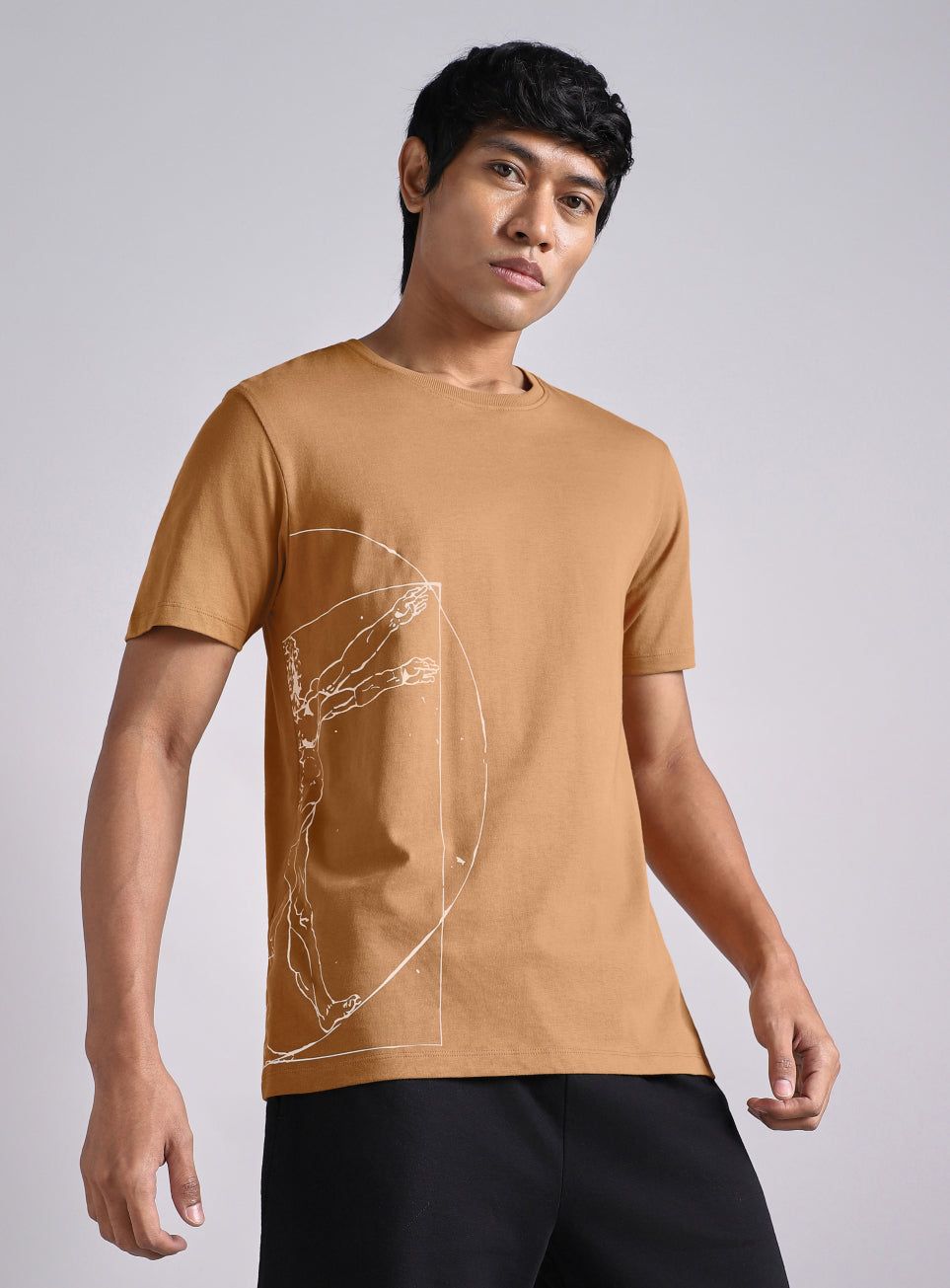 Men's Brown Signature V-Man T-shirt
