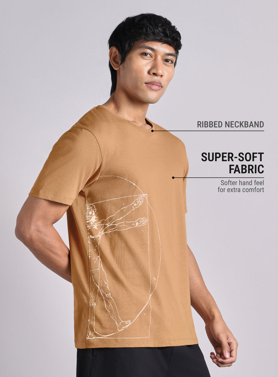 Men's Brown Signature V-Man T-shirt