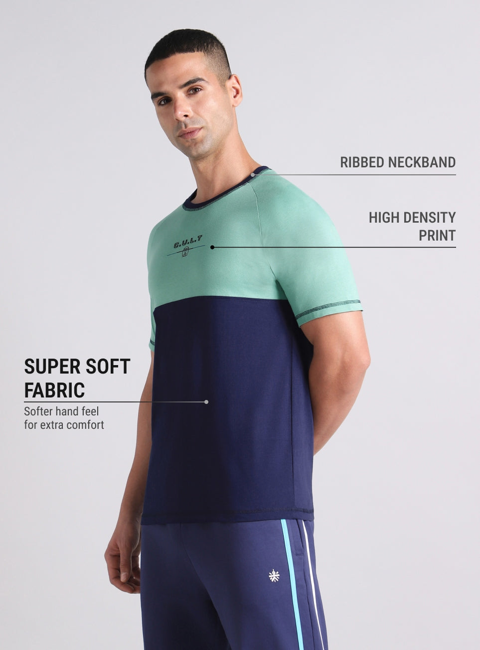 Men's Colourblock V-Man Cult Graphic T-shirt