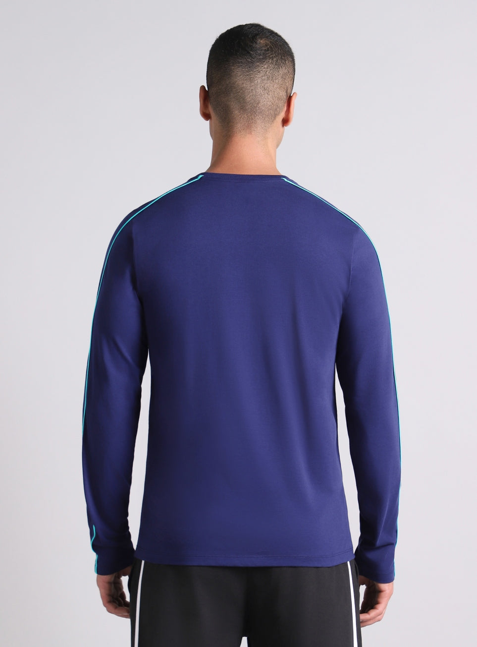 Men's Navy V-Man Cult Graphic Print Full Sleeve T-shirt