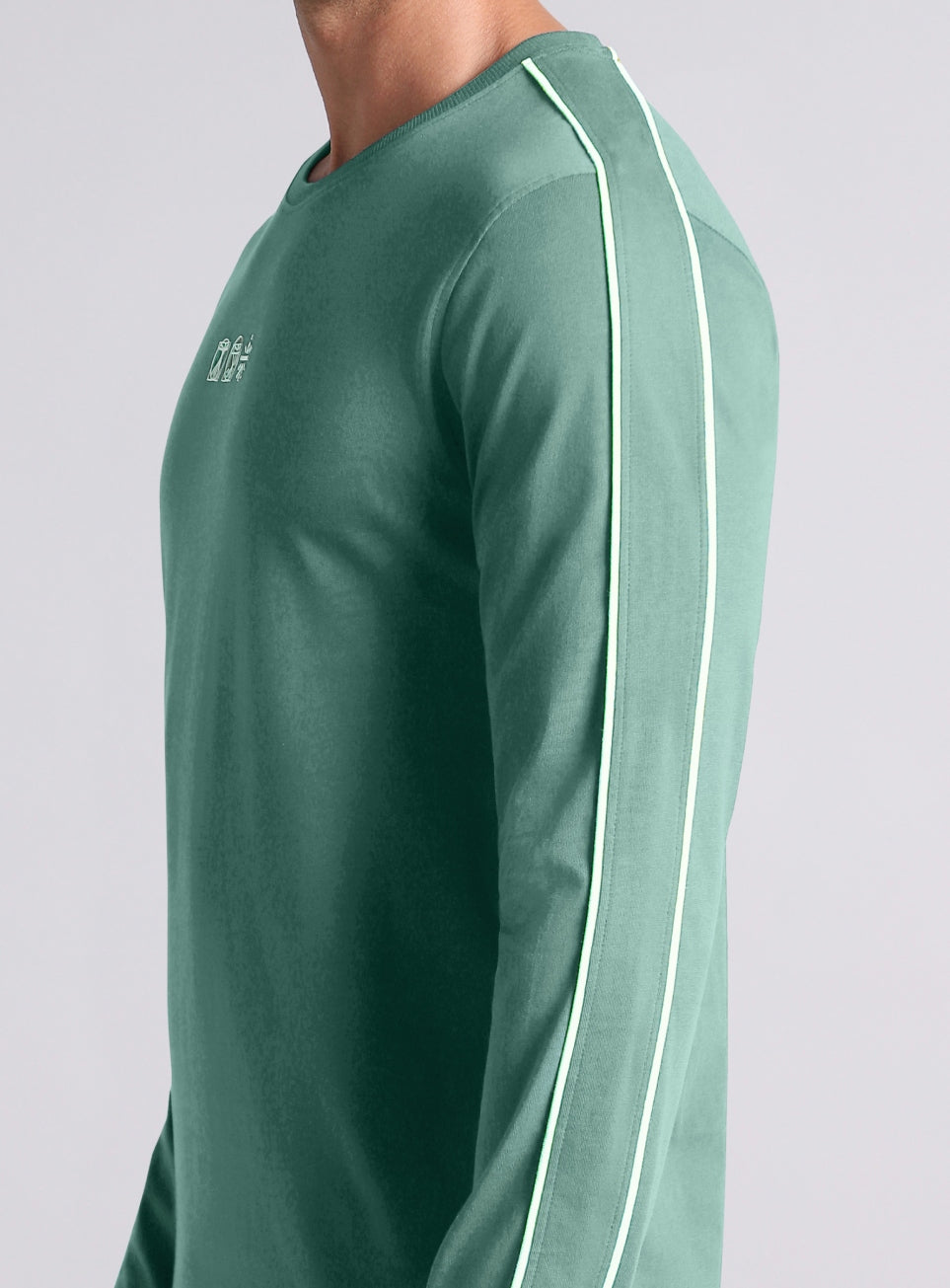 Men's Green V-Man Cult Graphic Print Full Sleeve T-shirt