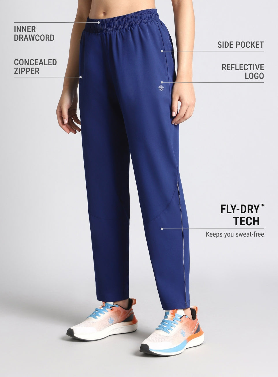 Women's Blue Night Run Trackpants